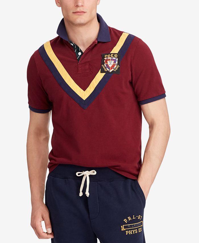 Polo Ralph Lauren Men's Rugby Patch Classic Fit Mesh Cotton Polo - Macy's