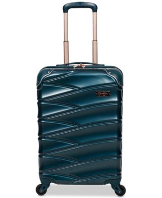 jessica simpson blue and white striped luggage