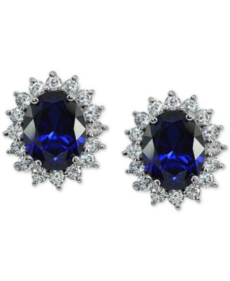 Giani Bernini - Cubic Zirconia Halo Stud Earrings in Sterling Silver
