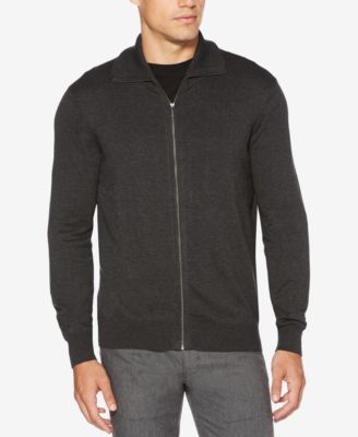 Perry Ellis Men's Zip-Front Textured Sweater - Macy's
