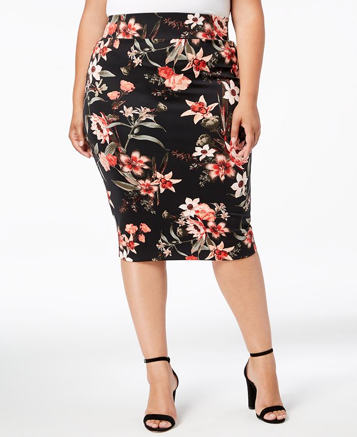 Alfani Plus Size Printed Scuba Skirt, Created for Macy's - Macy's