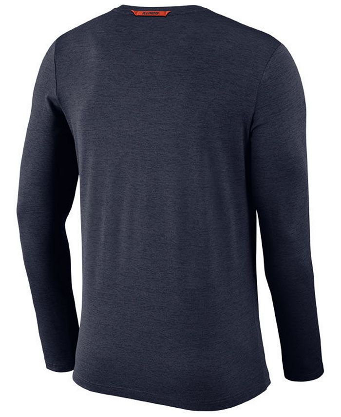 Nike Men's Illinois Fighting Illini Long Sleeve Dri-Fit Coaches T-Shirt ...