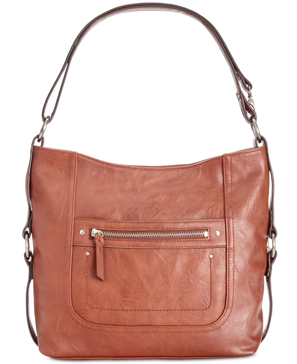 Inc International Concepts Riverton Hobo, Created For Macy's In Brandy,silver