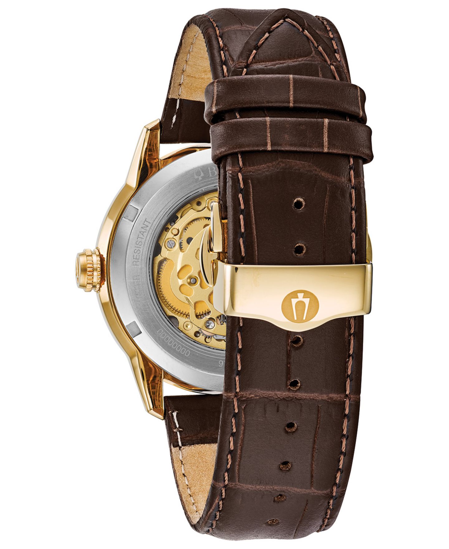 Мужские часы Bulova Automatic Sutton Brown Leather Strap Watch 43mm — фото 3