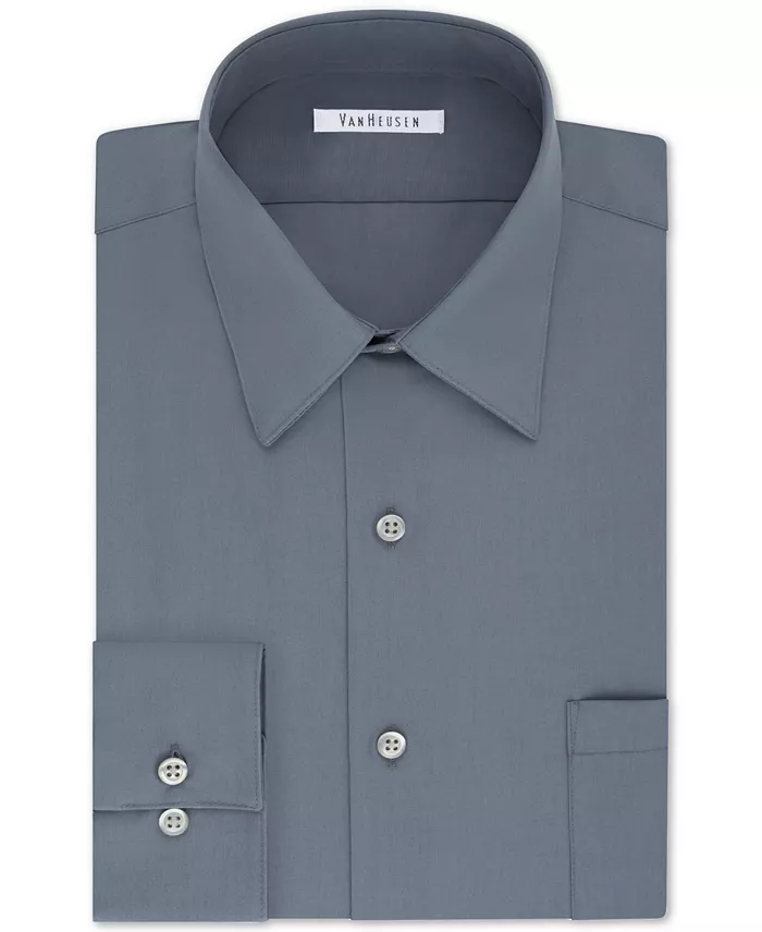 Men's Big & Tall Regular-Fit Wrinkle-Free Poplin Solid Dress Shirt - thumbnail 5
