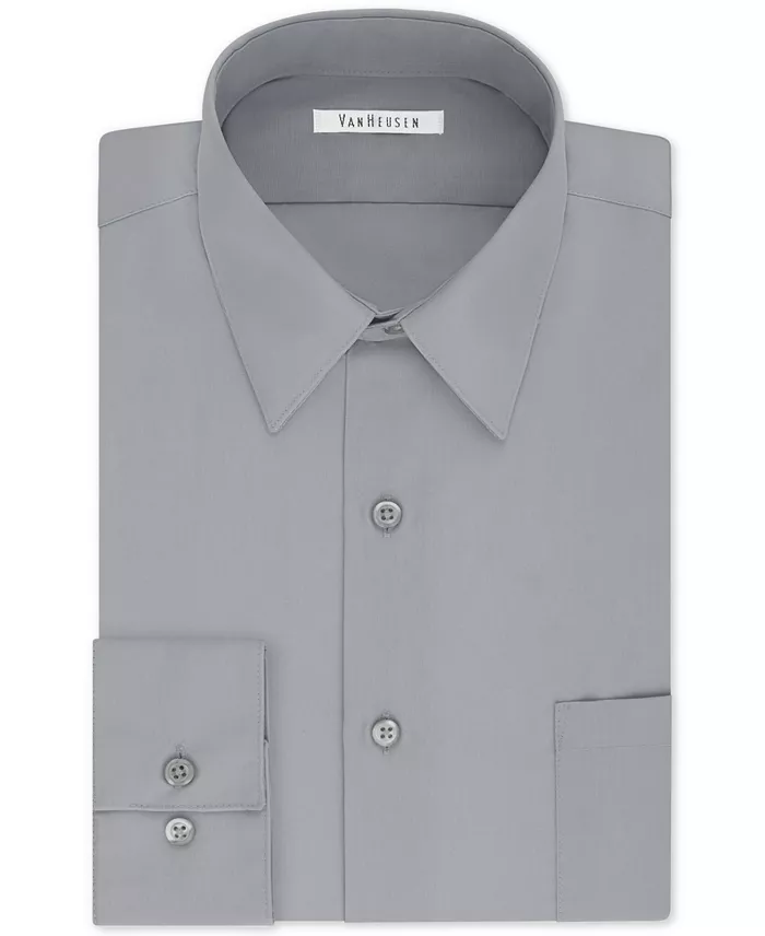 Men's Big & Tall Fit Wrinkle Free Poplin Solid Dress Shirt - thumbnail 6