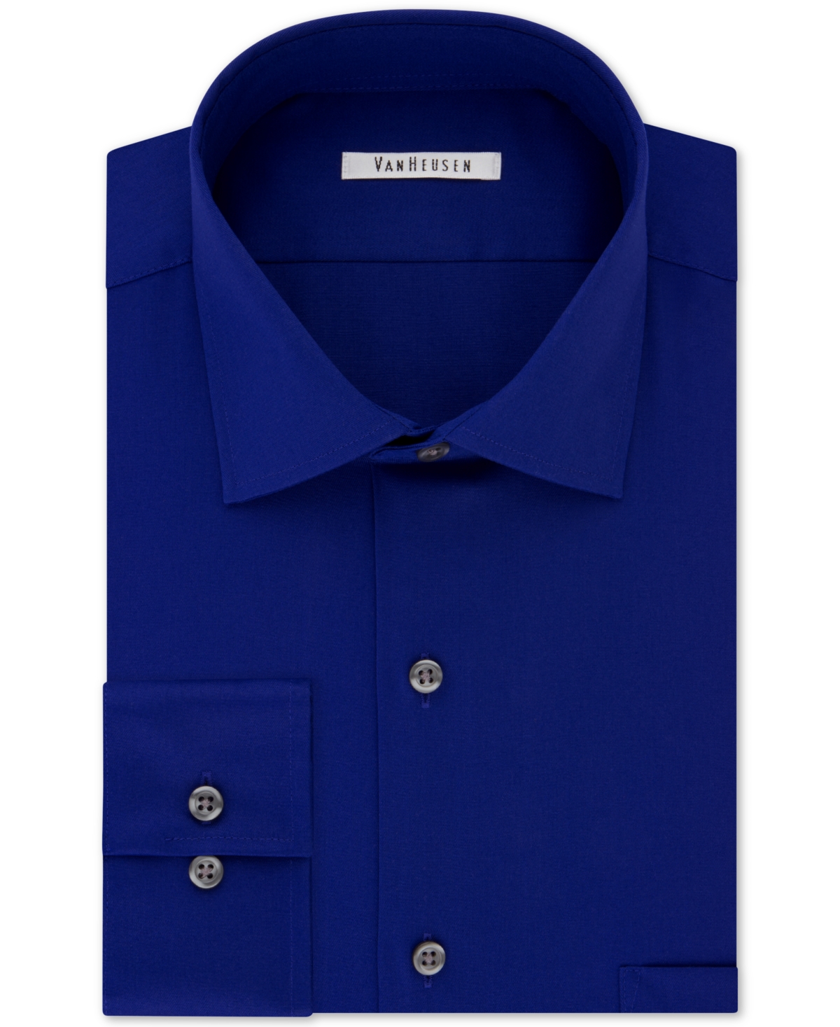 Men's Classic-Fit Wrinkle Free Flex Collar Stretch Solid Dress Shirt - Royal Blue