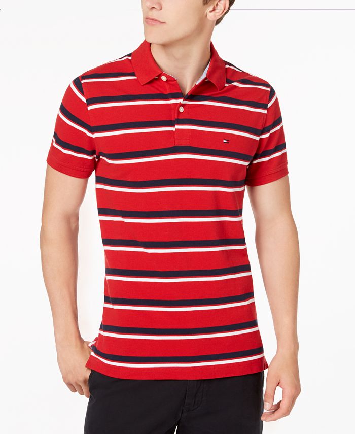 Tommy Hilfiger Men's Striped Slim Fit Polo, Created for Macy's