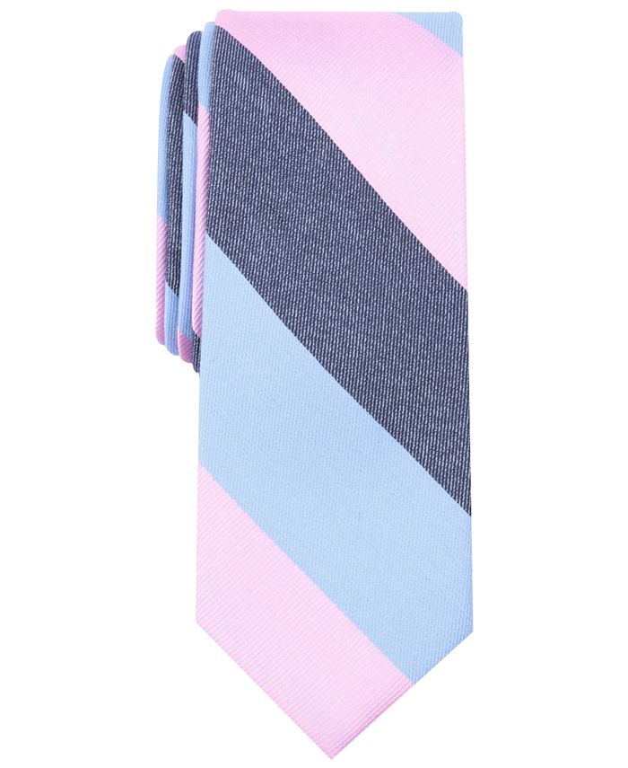 Bar III Men's Pierce Stripe Skinny Silk Tie, Created for Macy's Macy's