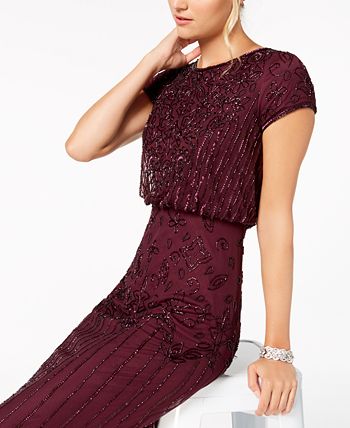 Adrianna Papell - Petite Beaded Blouson Gown