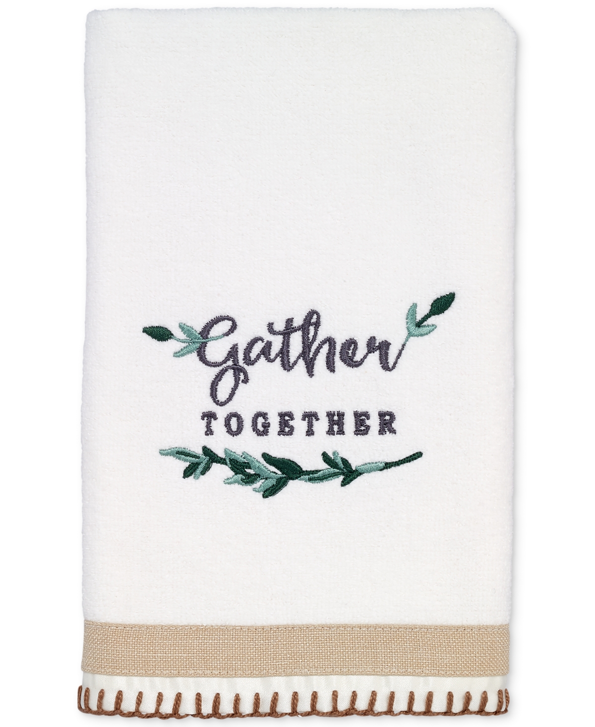 Avanti Modern Farmhouse Cotton Embroidered Hand Towel Bedding