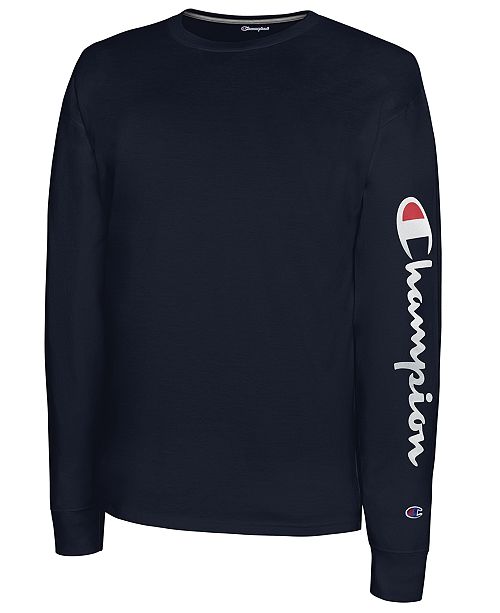 Champion Men S Long Sleeve Logo T Shirt Reviews T Shirts Men