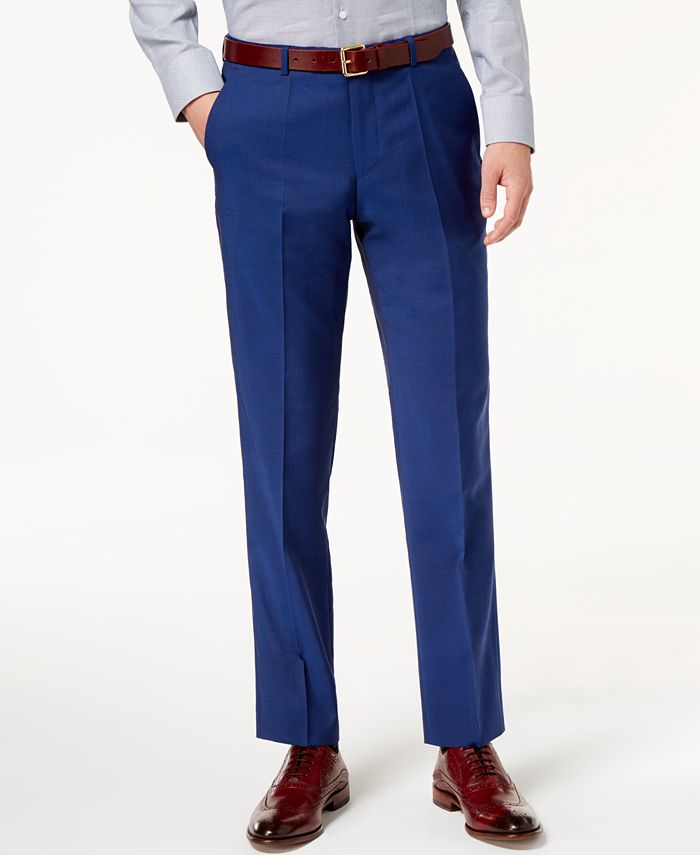 Hugo Boss HUGO Men's Modern-Fit Bright Blue Solid Suit Pants - Macy's