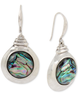 image of Robert Lee Morris Soho Silver-Tone Abalone-Look Drop Earrings