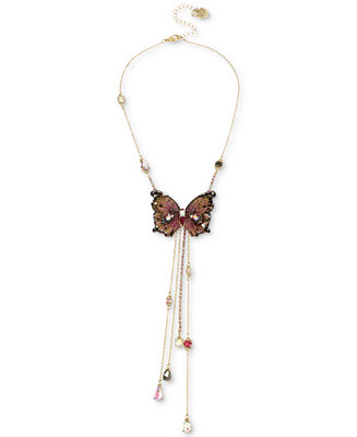 Betsey Johnson Gold-Tone Bead & Butterfly 16