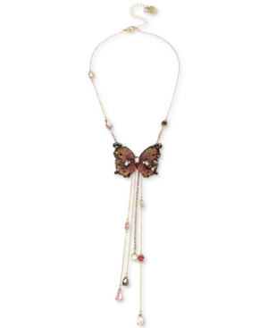 image of Betsey Johnson Gold-Tone Bead & Butterfly 16