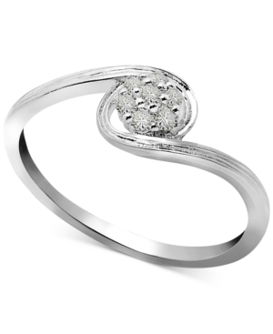 image of Diamond Swirl Small Cluster Ring (1/10 ct. t.w.) in Sterling Silver