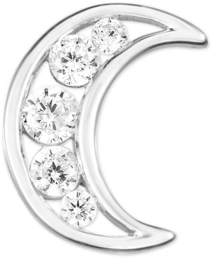 image of Diamond Moon Single Earring (1/5 ct. t.w.) in 14k White Gold