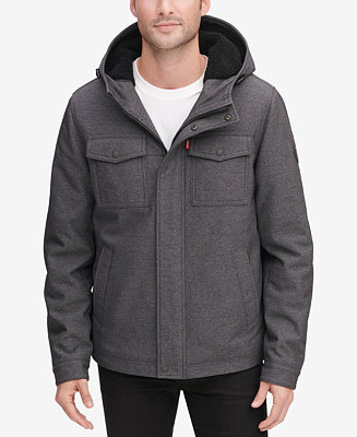 Levi's Men's Soft Shell Hooded Trucker Jacket with Sherpa Fleece Lining &  Reviews - Coats & Jackets - Men - Macy's