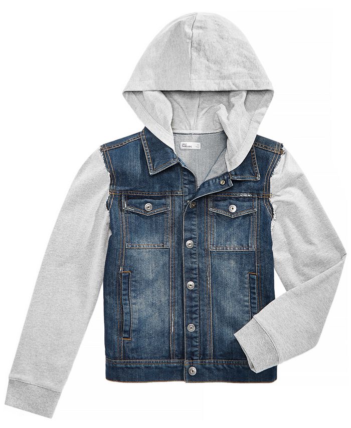 Epic Threads Big Boys Layered-Look Hooded Denim Jacket, Created for ...