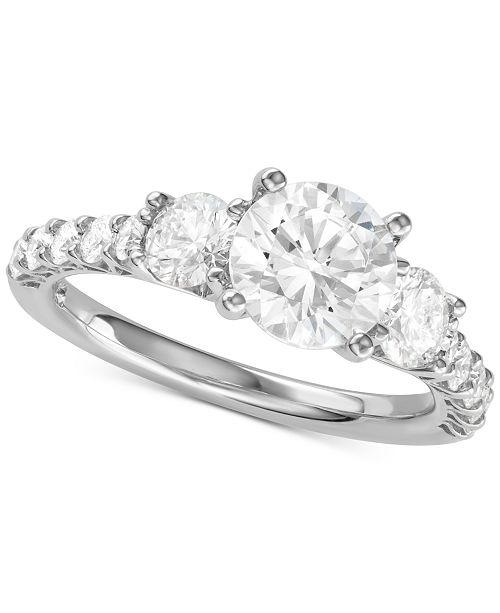 Macy's Diamond Engagement Ring (25/8 ct. t.w.) in 14k White Gold & Reviews Rings Jewelry