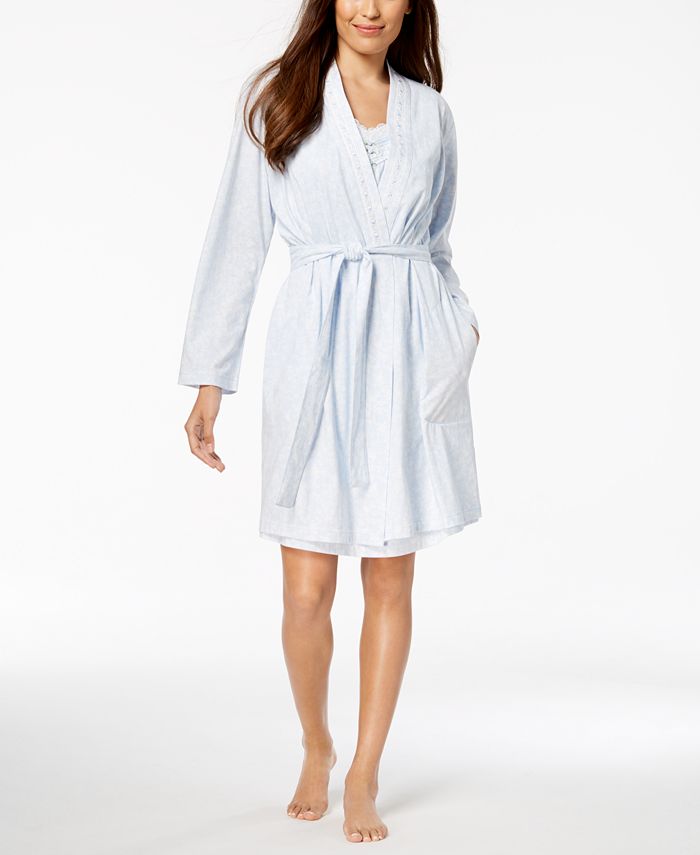 Charter Club Cotton EmbroideredTrim Robe, Created for Macy's Macy's