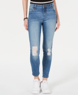 Celebrity Pink - Juniors' Ripped Skinny Ankle Jeans