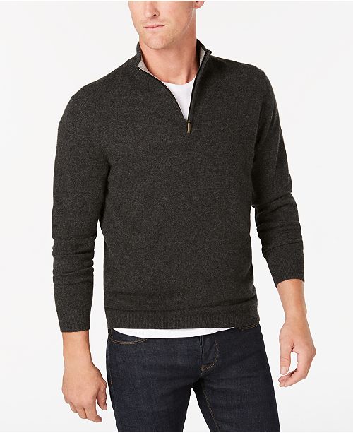 Club Room Men's Quarter-Zip Cashmere Sweater, Created for Macy's ...