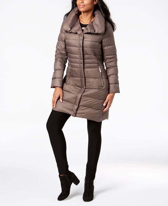Michael kors pillow collar puffer top coat