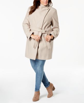 plus size belted coat