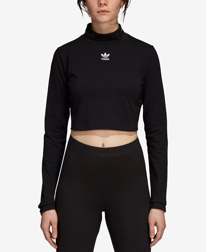 adidas Cropped Turtleneck Top & Reviews - Tops - Women - Macy's