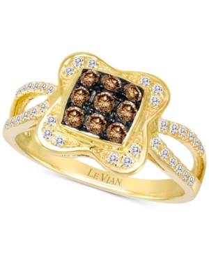 image of Le Vian Chocolatier Diamond Cluster Ring (1/2 ct. t.w.) in 14k Gold