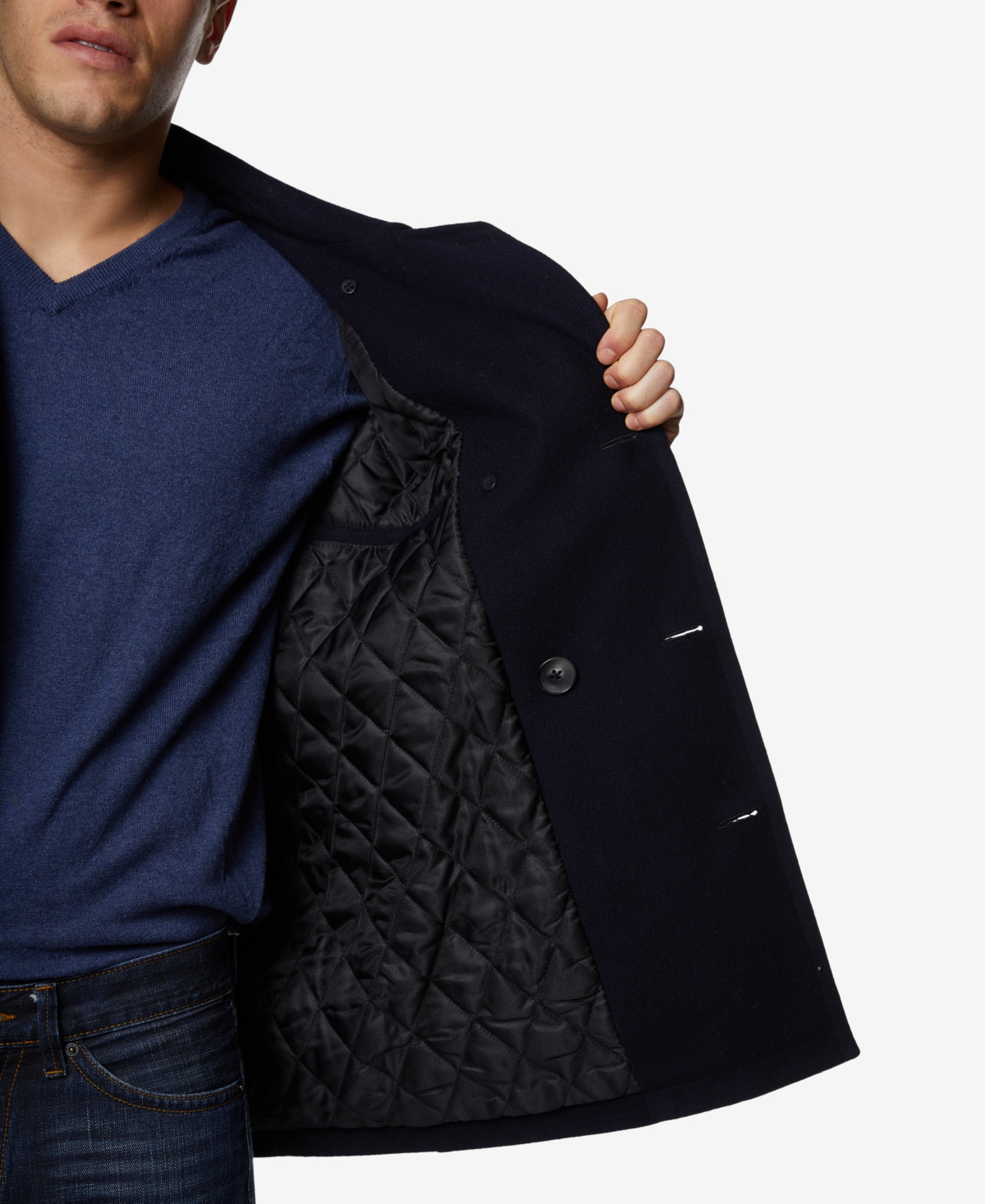 Nautica Men's Three-Button Pea Coat