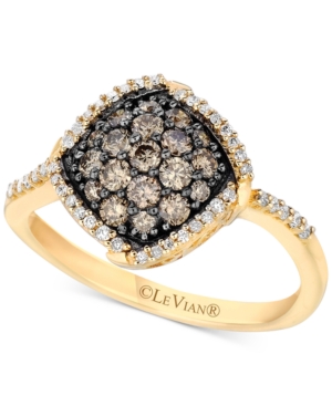 image of Le Vian Chocolatier Diamond Halo Cluster Ring (5/8 ct. t.w.) in 14k Gold