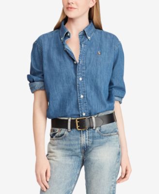 polo denim shirt women's