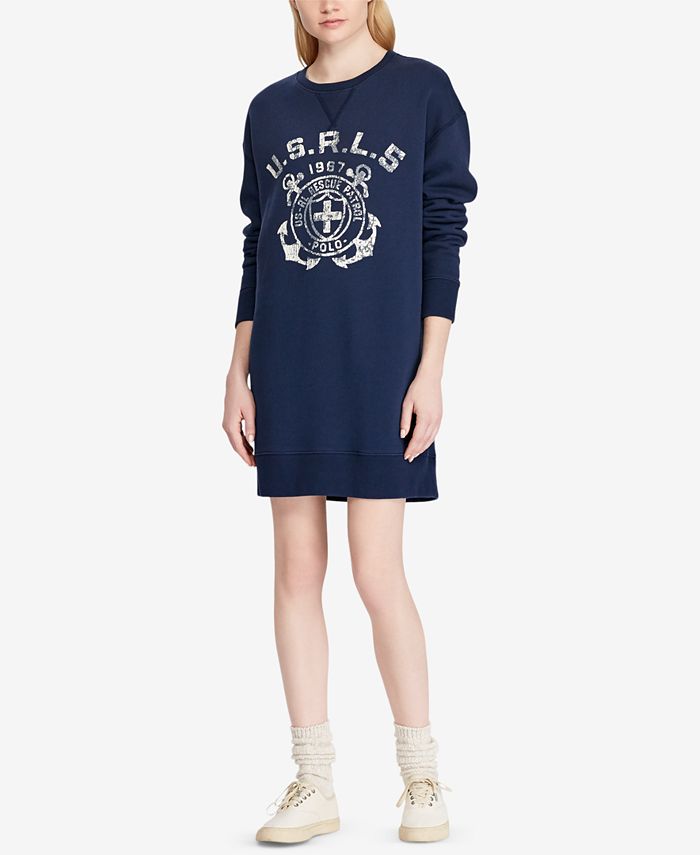 Polo Ralph Lauren Printed Fleece Sweater Dress & Reviews - Dresses - Women  - Macy's