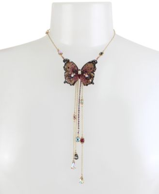Betsey Johnson Gold-Tone Bead & Butterfly 16