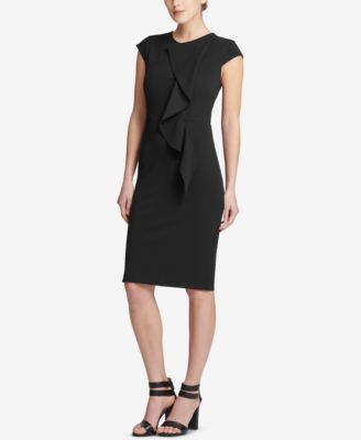 macy's black sheath dress