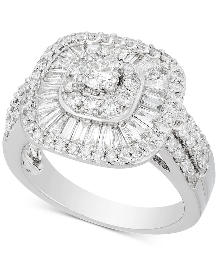 Macy's Diamond Ballet Cluster Engagement Ring (1-3/4 ct. t.w.) in 14k ...