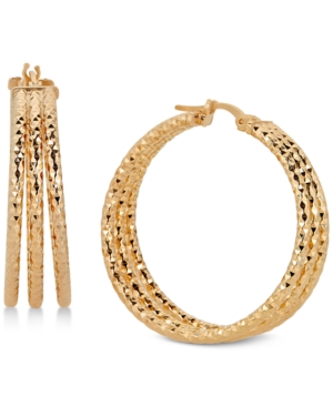 image of Triple Hoop Earrings in 14k Gold-Plated Sterling Silver