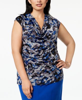 Kasper - Plus Size Cowl-Neck Top