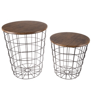 Trademark Global Nesting End Tables With Storage- Set Of 2 By Lavish Home, 20.5" X 17.5" X 17.5" In Black