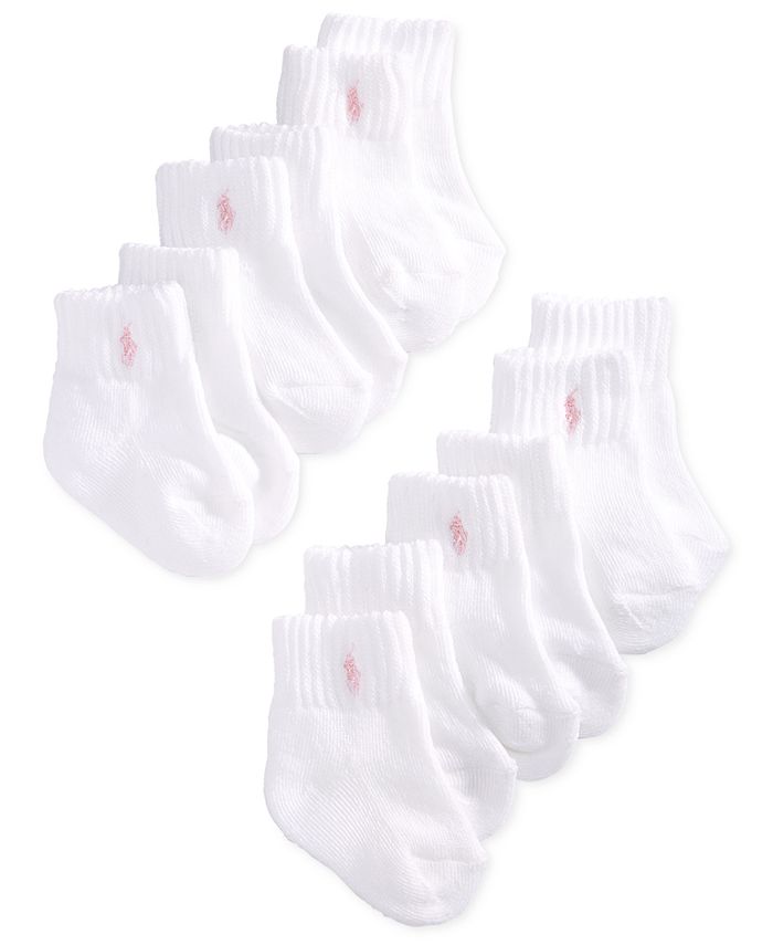 Polo Ralph Lauren - Kids Socks, Girls Quarter Length Socks 6 Pack