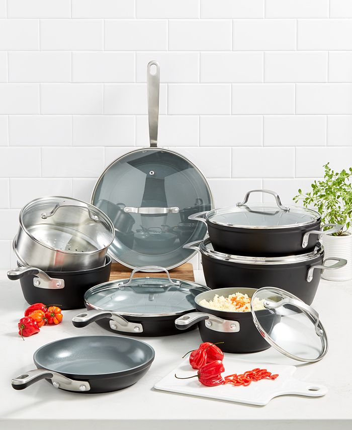 Martha Stewart Collection Culinary Science 14 Pc. Cookware Set, Stainless  Steel, Household