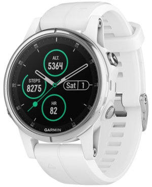 image of Garmin Unisex fenix 5S Plus White Silicone Silicone Smart Watch 42mm