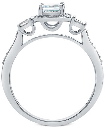 Macy's - Aquamarine (1 ct. t.w.) & Diamond (1/3 ct. t.w.) Ring in 14k White Gold