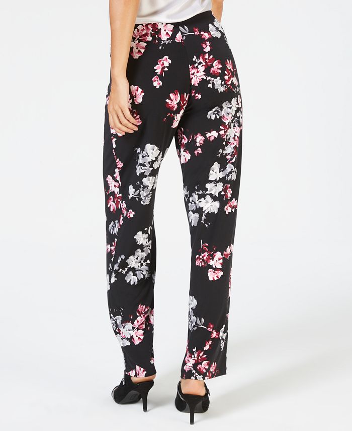 Alfani Petite Floral-Print Pull-On Pants, Created for Macy's - Macy's