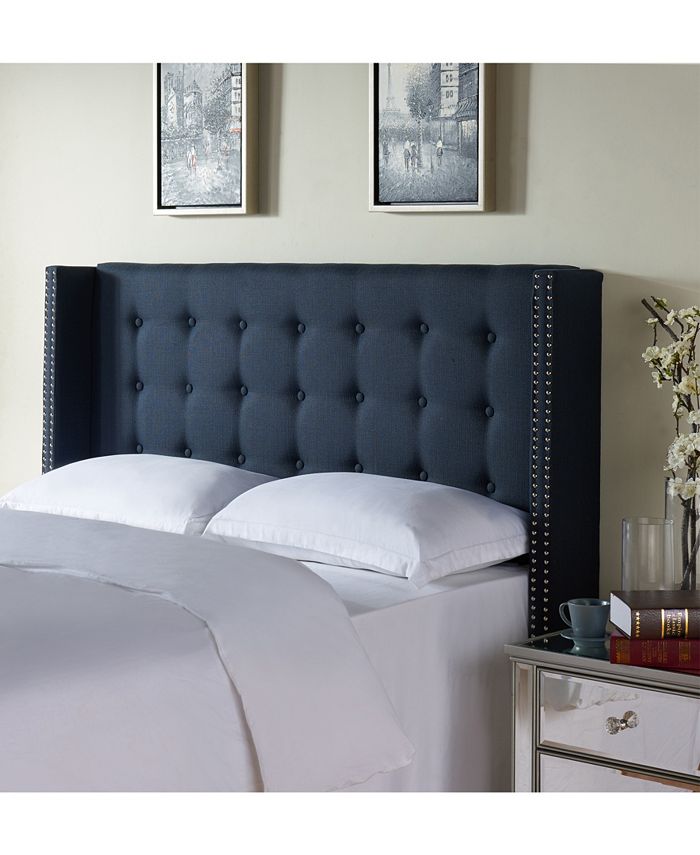 Dwell Home Inc. Nottingham Button Tufted Wing Headboard, Full/Queen