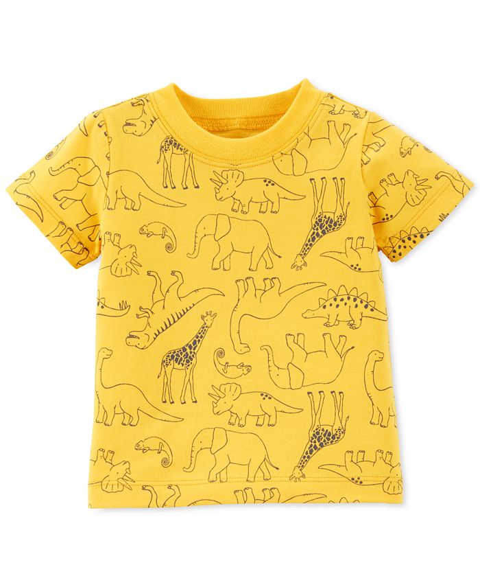 Carter's Baby Boys 2-Pc. Cotton Dino-Print T-Shirt & Denim Short ...