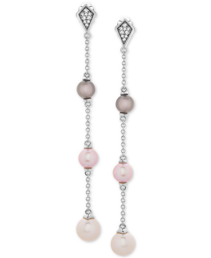 Macy's Cultured Freshwater Pearl (6, 7 & 8mm) & Diamond Accent Drop